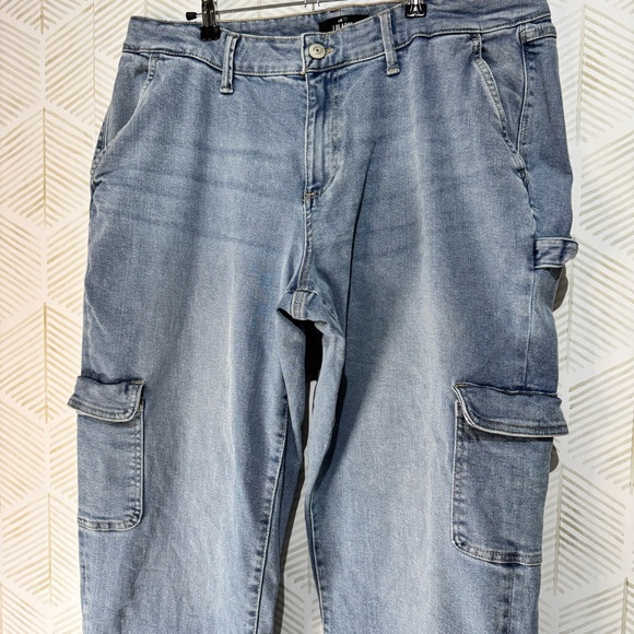 Lularoe Utility Cargo Pant Jeans Women's Size 38 Light Wash Denim Stretch - Picture 2 of 8